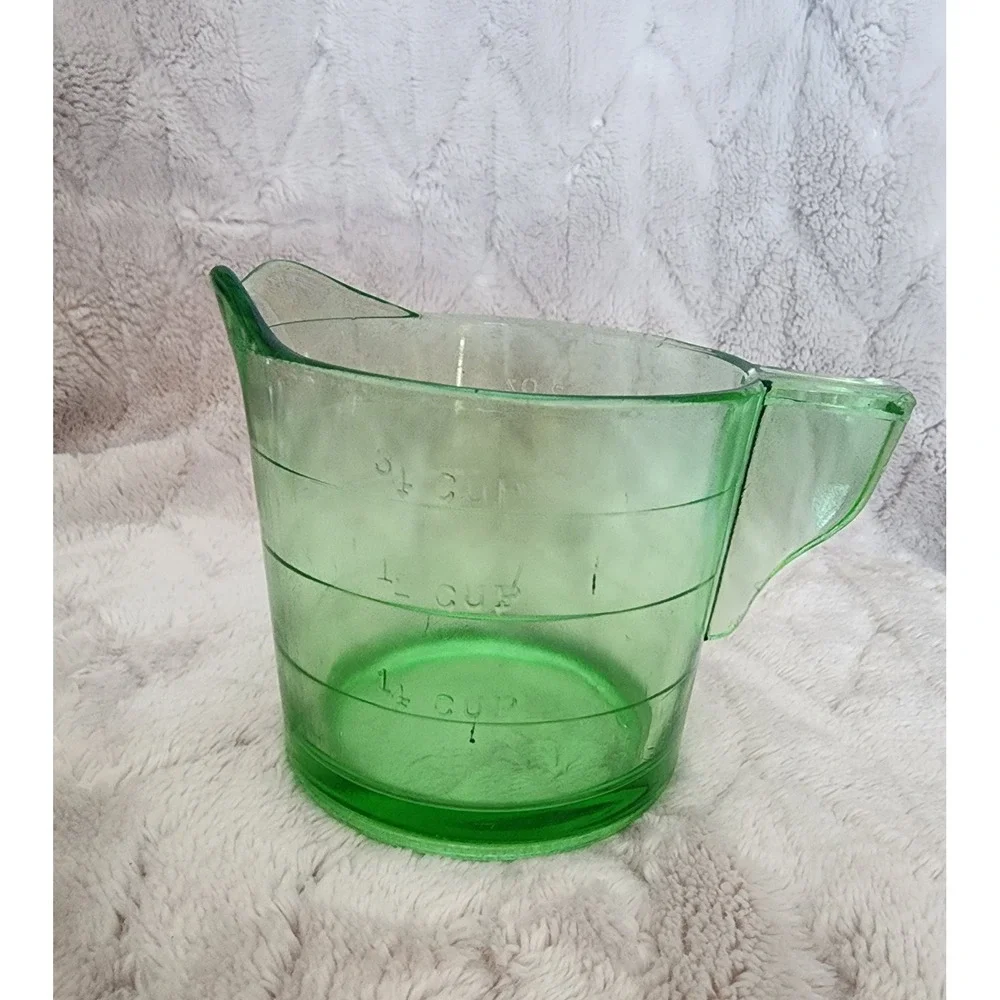 Jeannette Vintage Green Depression Glass Measuring Cup 8oz 1 Cup Retro Kitchen